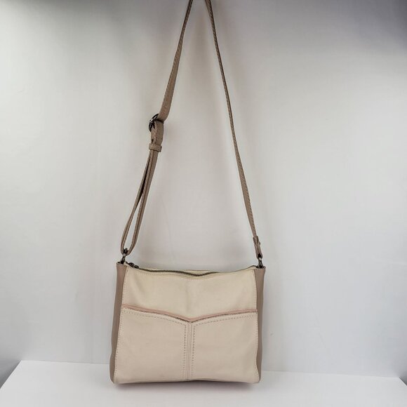 The Sak Leather Crossbody Bag With Adjustable Strap & Zip Closure Stone & Blush - Picture 11 of 15